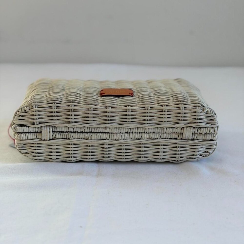 Frances Valentine Pepper Wicker Clutch in White - Picture 9 of 12